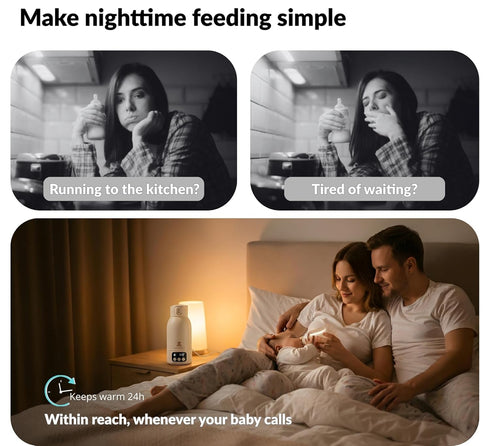 17oz Portable Bottle Warmer Baby Bottle Warmer for Breast Milk & Formula, Fast Heating with Smart Temperature Control