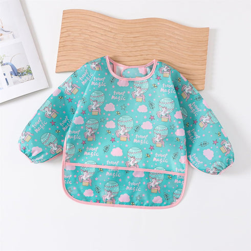 5 Pcs Long Sleeved Waterproof Baby Toddler Bibs, Sleeved Bib for 3-24 Months