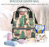 QSMJKLD Backpack Mommy Daypack Cactus Pattern Diaper Bag with Changing Pad, Pacifier Holder - Multifunction Travel