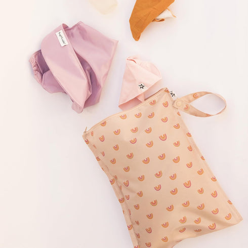 1-Pack Tiny Twinkle Mess Proof Wet Bags | Reusable Waterproof Wet Bags for Swimsuits | Baby Clothes | Travel & Diaper