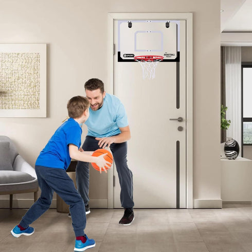 Large Indoor Mini Basketball Hoop Set for Kids and Adults, 24 X 16 Inch Board with 3 Balls and Complete Accessories,