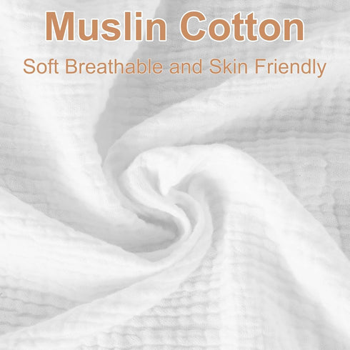 2 Pack (28"x 52") Muslin Fitted Crib Sheets for Baby Girls & Boys-Neutral Breathable Crib Mattress Protector