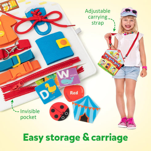 3 4 5 Coogam Toddler Felt Montessori Busy Book, Activity Busy Sensory Boards Fine Motor Skill Quiet Book Car Travel
