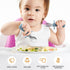 4 Pcs Toddler Utensils Forks and spoons set, Stainless Steel Childrens Silverware for Safe flatware Metal Kids Cutlery set with Round Handle, BPA Free, Anti-Choke Design (Lite Blue, Grey) by SFCCMM
