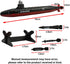 Set 16.5 Inches OTONOPI Toy Submarine Military Toy Naval Ship with Launching Function Model Ship with Sound Effects