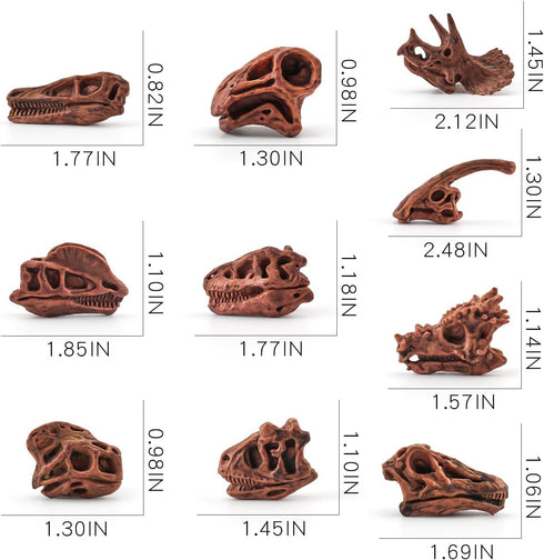 11PCS Set LC JoyCre Realistic Mini Dinosaur Bones T-rex Skull for Sandbox Kids Toys Carnotaurus Velociraptot