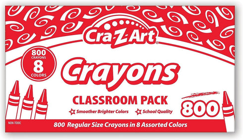 Pack 800ct 8 Cra-Z-Art Crayon Bulk Class Assorted Colors