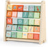 FReniland Wooden Activity Cube - Double-Sided Abacus & Alphabet Flip Tiles for