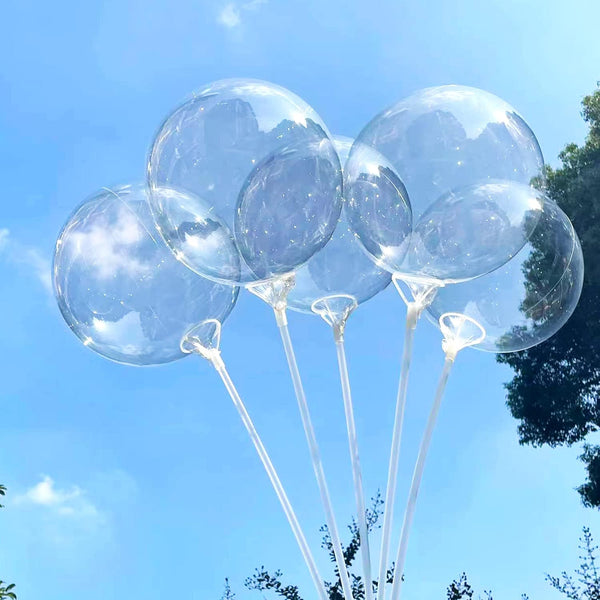 25 PCs Clear Bobo Balloons: 12 inches Transparent Bubble Balloons for Light Up LED, Christmas, Party Events, Weddings