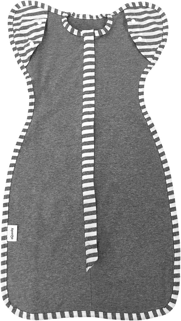 Baby Blanket Sack with Arms Free Design, Transition to Wearable for Newborn Girl and Boy, Grey Color