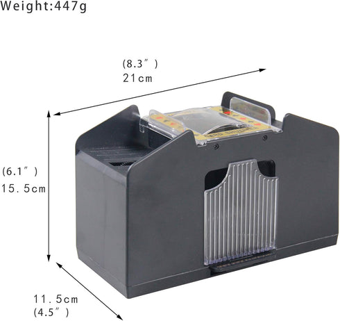 WYZworks 4 Deck Casino Automatic Card Shuffler - Battery Operated Electric Mixer for Family and Party Games