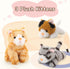 Muiteiur 4 Piece Cats Stuffed Animals - 15.7 inch Mom Plush Cat with 3 Kittens in Zipper Pouch, Cute Gift