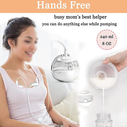 Srliya 240ml Wearable Breast Pump Cup, Hands complimentary Milk Collection Cup for Postpartum Moms, Made of PP