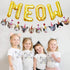 Bessmoso Funny Cat Party Garland, Meow Letter Balloons Cats Faces Banner for Cat Theme Party