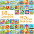 TINOTEEN Button Art Toy for Toddlers, Color Matching Early Learning Educational Mosaic Pegboard with 50 Buttons