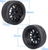 Pre-Glued OD 2.56" 12mm Hex Wheels Rims & Rubber Tires - 26mm for 1/10 Scale On Road Racing Car, Set of 4