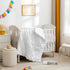 3-Piece Set Pinch PINNKKU Crib Bedding for Boy Girls, Includes Crib Skirt, Blanket and Sheet, Baby Bedding, Pintuck