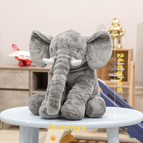 24 INCH Homily Big Stuffed Elephant, Large Elephant Stuffed Animal, Giant Plush Animal Fluffy Toy for Girl Kids