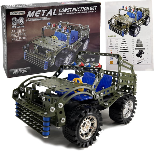 283 Sets 8-12, 8-10, 14 15 16 Metal Model Car Kits - Pcs Erector for Boys Age Building Toys, STEM Kits for Kids Age