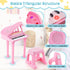31 Costzon Kids Piano, Key Mini Grand Piano Toy Keyboard with Microphone, Stool & Lights, Portable Electronic Piano