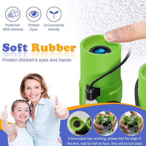 Obuby Real Binoculars for Kids - 8x21 High-Resolution Compact Toy Binocular for Bird Watching, Travel, Camping
