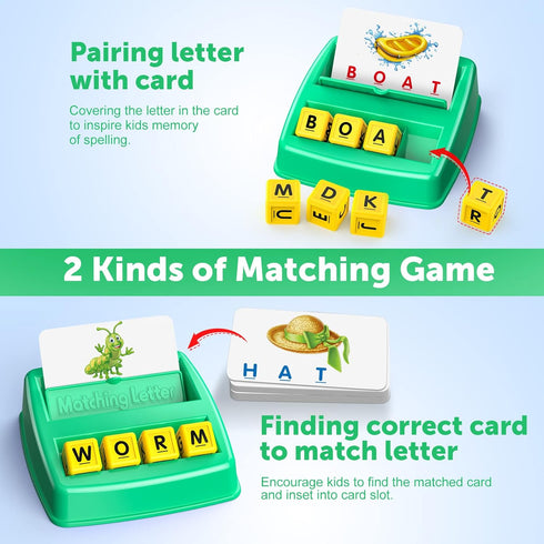 Toys for 3-8 Year Olds Boys, Spelling Games for Kids Ages 4-8 Matching Letter Games for 3-8, Learning Games for Kids Ages 4-8 Educational Toys for Kids 5-7 for Kids Birthday Halloween Christmas Easter