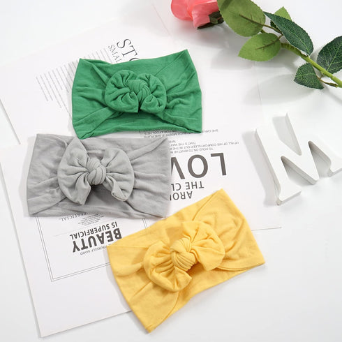 CÉLLOT Super Stretchy Soft Knot Headbands with Hair Bows, Head Wrap Hair Accessories for Newborn Baby Girls, Infant