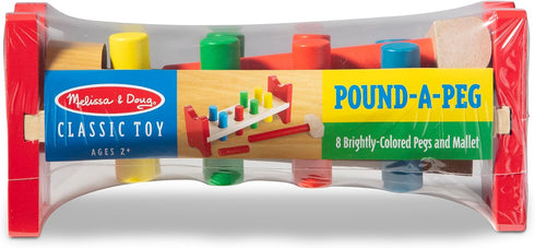 Melissa & Doug Deluxe Wooden Pound-A-Peg Toy with Hammer - FSC Certified