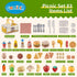 Sets Play Food for Kids Kitchen, Wheat Straw Pretend Food Toys with Kids Picnic Basket and Picnic Blanket, Cutting Toy