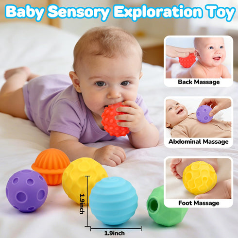 6-12 12-18 1-3, 3-6 7 8 9 Tummy 1 2 3 Baby Sensory Balls Toys Months Toddlers Infant Musical Light Up Learning Months