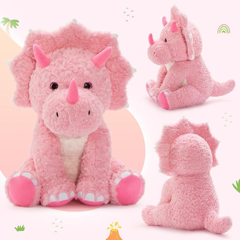 24inch Tezituor Large Pink Dinosaur Stuffed Animals, Large Stuffed Dinosaur Plush Toys for Boys Girls, Hugging Soft