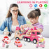 seveclotree 9 1 1-4 in Carrier Truck Cars Toys - Pink Princess Girl Car with Light and Sound - Toddler Toys Age