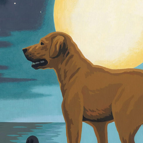 Dimensions PaintWorks 73-91857 Moonrise Dog Animal Paint by Number Kit for Adults and Kids, 11" x 11", Multicolor