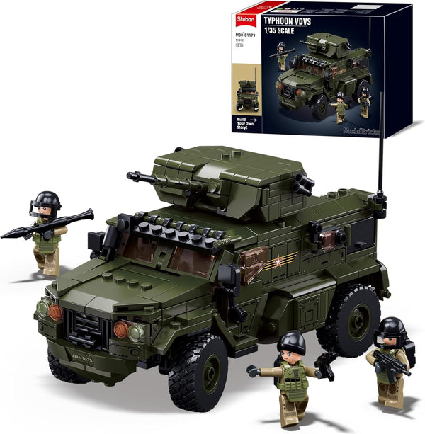 Sluban Military Vehicle Set Building Toy Army Car, Military Off-Road Vehicle Model,