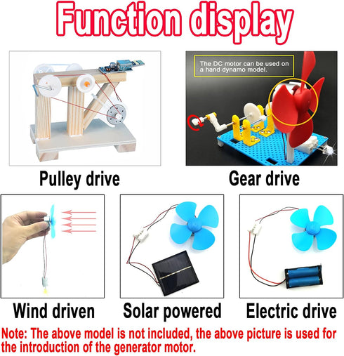 EUDAX Mini Generator Motors, 3V-12V DC Motor for DIY Toys Wind Turbine Generator Model