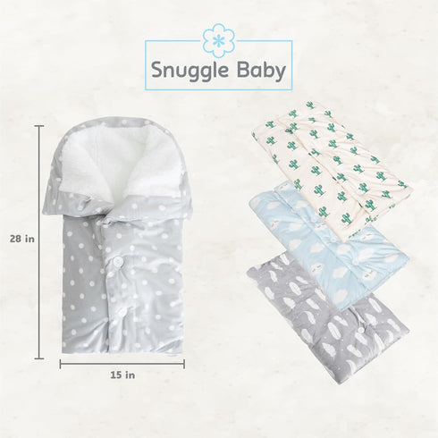 The Swaddle Blanket - White Dots Sleep Sack for Baby Boy & Girl (0-3 Months)