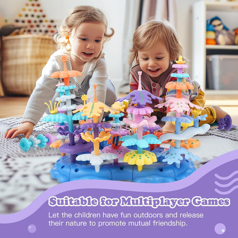 96PCS Set,Educational Wulumu Ocean Adventures DIY Building Stacking Toys STEM Toy Gift for Kids with Organiser Box,Fun