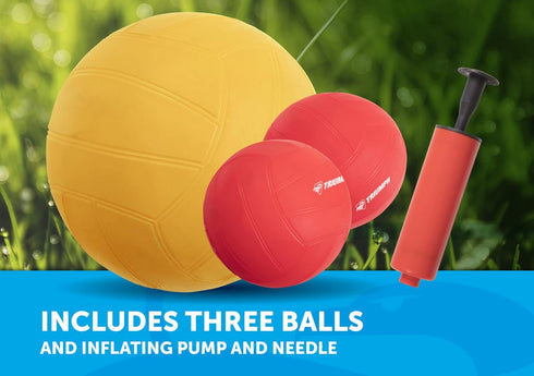 Triumph Sports Rallyball Set, Includes Net Target, Two 3.5" Balls, One 5" Ball, Inflating Pump and Carry Bag