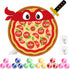 Pizza Party Game Turtle Party Favors, 24 x 22 Pizza Dart Board with 18 Sticky Balls for Birthday Supplies