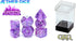 Gate Keeper Games Aether Dice: Amethyst, 7pc Set, Purple & White Glitter Swirl Resin Dice for RPGs
