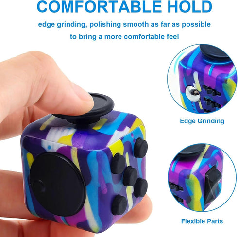 6 Pack Fidget Cube & Infinity Cube Toys for Adults & Kids, Multi-Sided Sensory Anxiety Relief Toys for ADD, ADHD, OCD