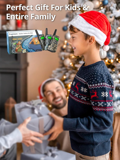 Walkie Talkies for Kids Rechargeable, 2 Pack Camouflage, 48 Hours Working Time Long Range Outdoor Camping Gift