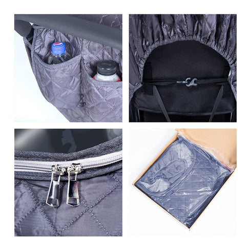 Winter Stroller Weather Shield, Universal Baby Stroller Rain Cover, Waterproof, Dark Gray