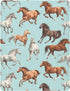 Pigsaly 27x39 Inch Crib Sheets White Horses Blue Baby Sheet for Standard Crib Mattress Boys Girls Toddler Bed Sheets