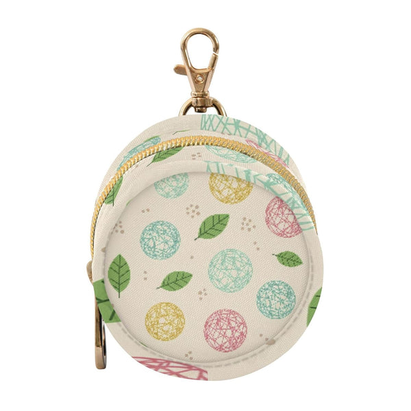 PYBUG Knitted Ball Round Pacifier Storage Case, Polyester & TPU Lined with Hook