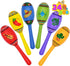 JOYIN 24 Mini Wooden Fiesta Maracas, 6 Designs Noisemaker for Mexican Fiesta, Birthday Parties, Luau Party Favors