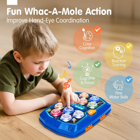 5-7 3 4 5 6 7 hahaland Toys for Ages - Interactive Whack A Game with Sound and Light Stem Montessori Toy for Kids Age