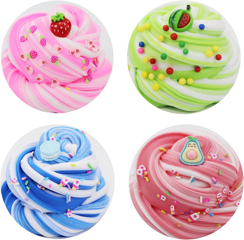 15 Pack Two-Toned Butter Slime Kit for Girls, Super Soft Non-Sticky Toy, DIY Educational Slime Toys