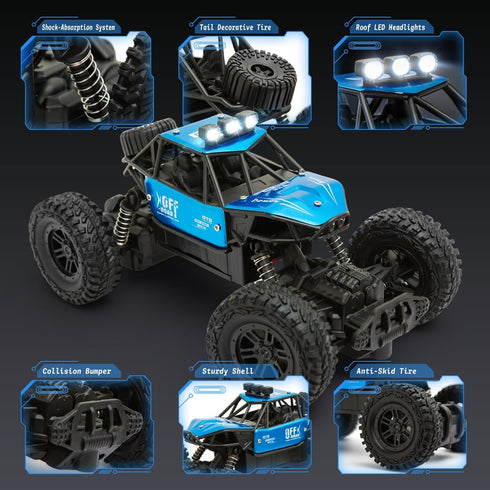 UMURSIM 1:18 2WD 48, Scale RC Truck, Remote Control Car for Kids Ages Off-Road Monster Truck Toy with LED Lights