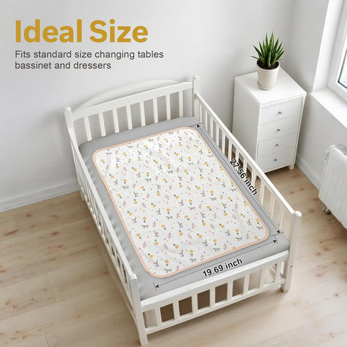 Muslin Diaper Changing Pad, Waterproof Diaper Change Mat Liner for Baby, Reusable Incontinence Underpad for Travel